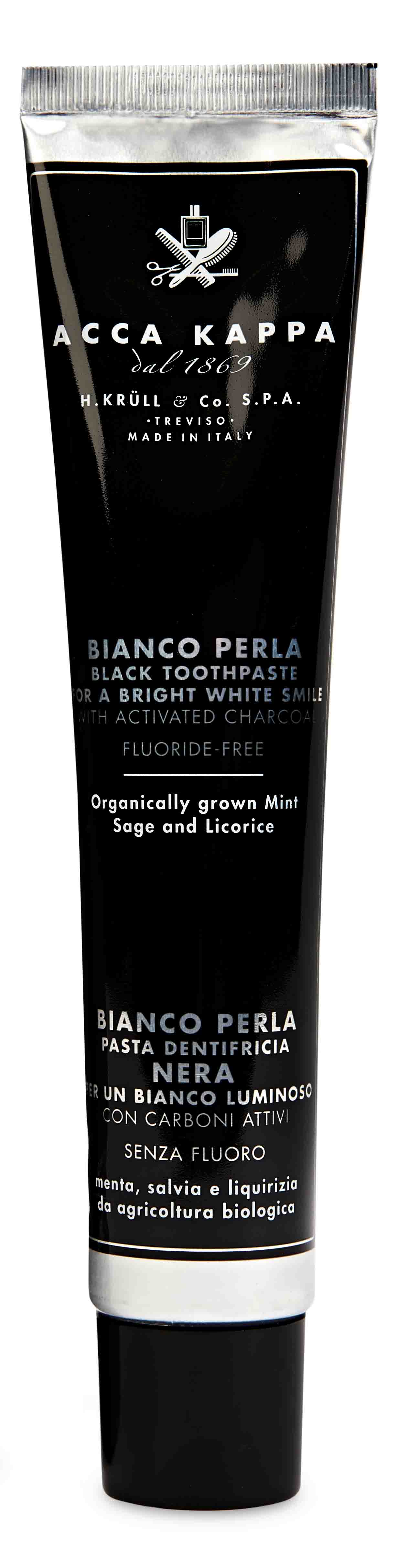 BIANCO PERLA" BLACK TOOTHPASTE FOR A BRIGHT WHITE SMILE WITH ACTIVATED CHARCOAL 100ML