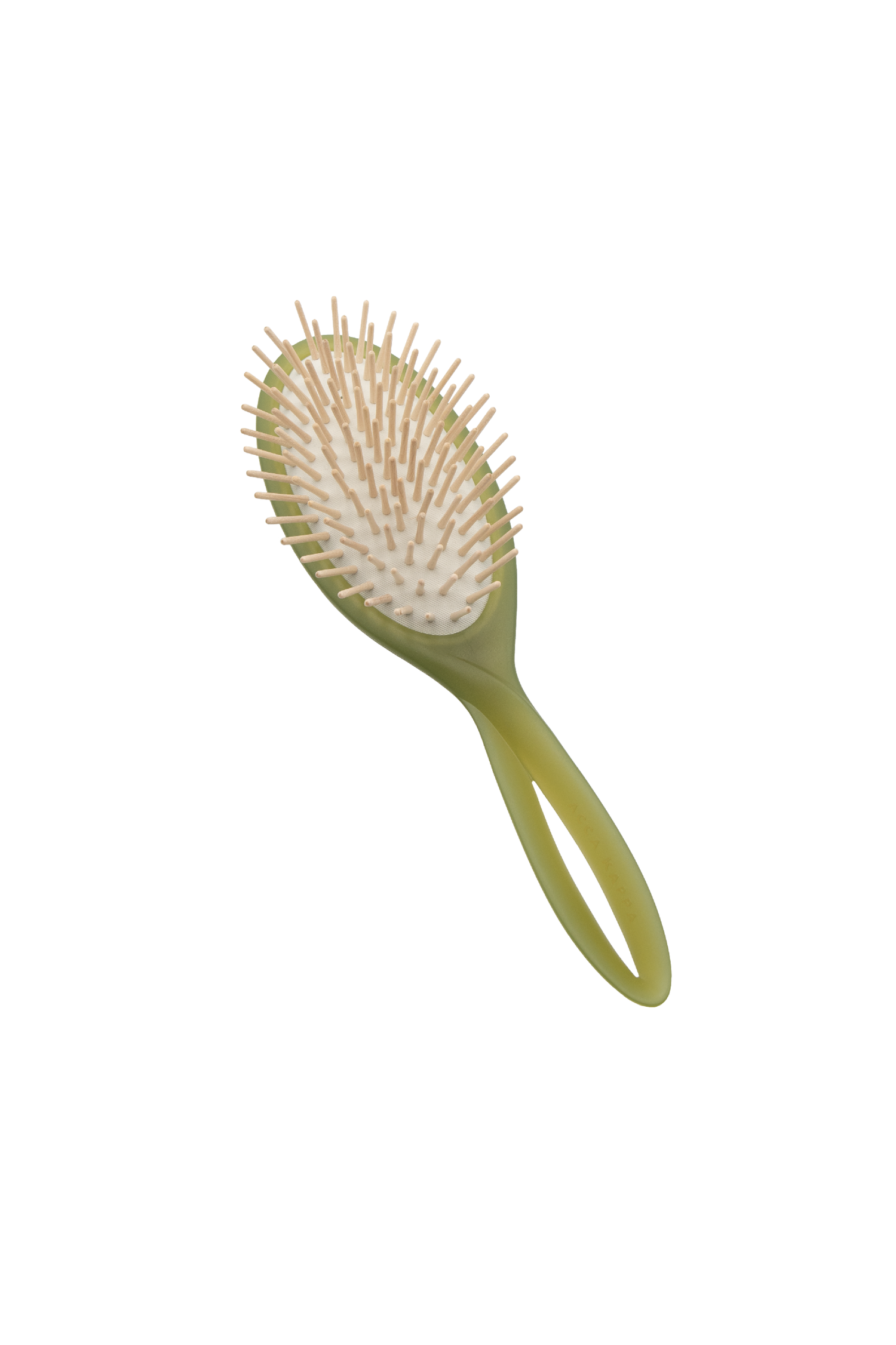 INFINITO BRUSH - LONG WOODEN PINS - MATT FINISHED PLASTIC HANDLE - FOREST GREEN